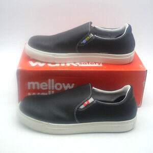 NEW Mellow Walk Women's 8 Slip-On Jessica Steel Toe Work Shoes Black Leather